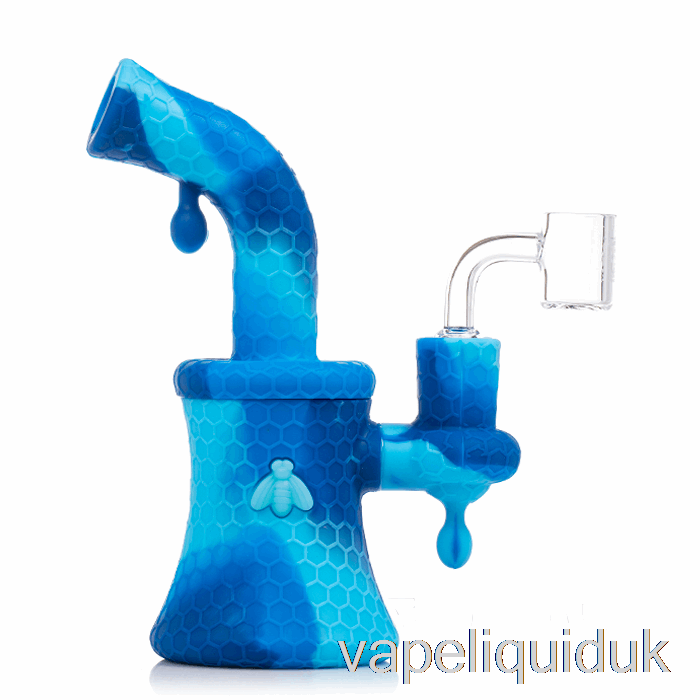 Stratus Bee Silicone Dab Rig Marble Blue (Baby Blue / Blue) Vape Juice